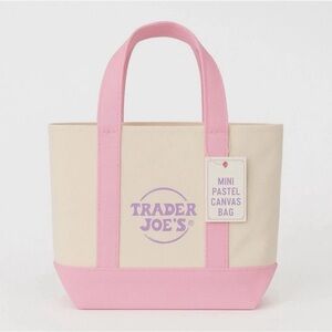 Trader Joe’s Mini Pastel Canvas Tote Bag in Pink